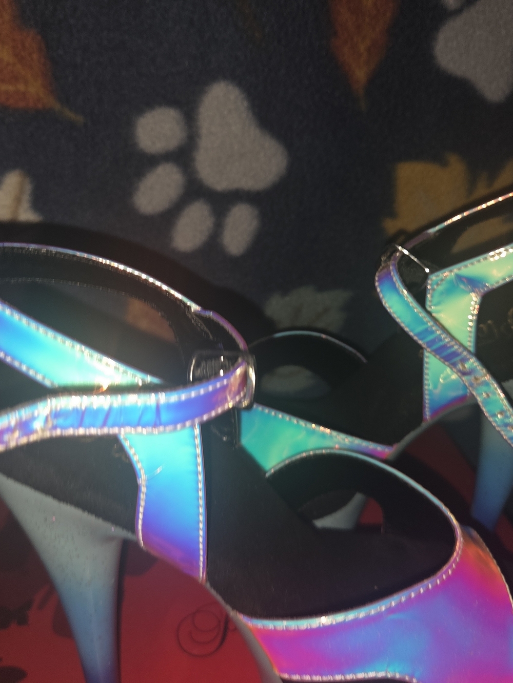 Pleaser Iridescent Holographic Little Mermaid Platform Heels in Size 8
